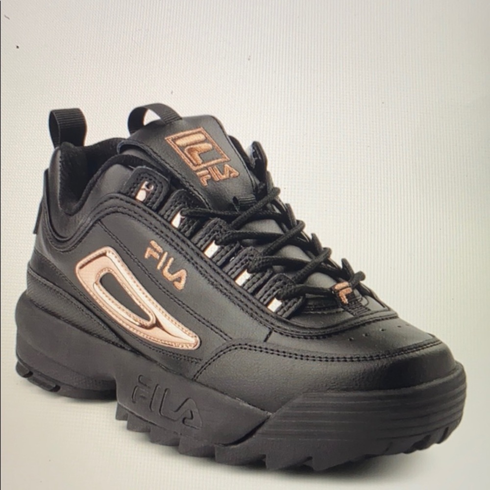 FILA Black and Rose Gold Chunky sneaker
